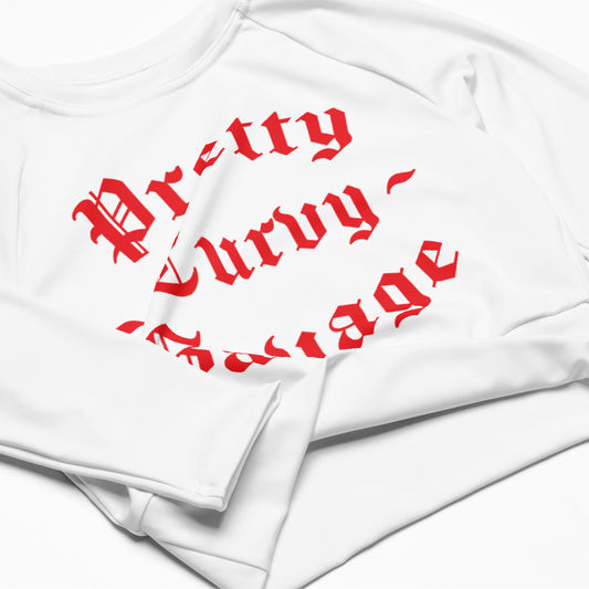 Recycled long-sleeve crop top